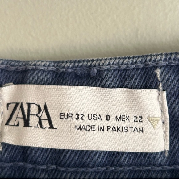 Zara women’s blue acid wash color bootcut jeans size 0 NEW - Picture 3 of 8